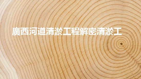 廣西河道清淤工程解密清淤工程的關(guān)鍵技術(shù)！